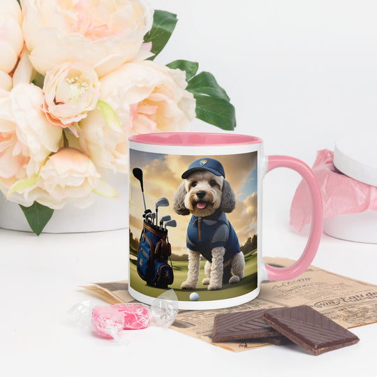 Cockapoo Golfer- Mug with Color Inside v8