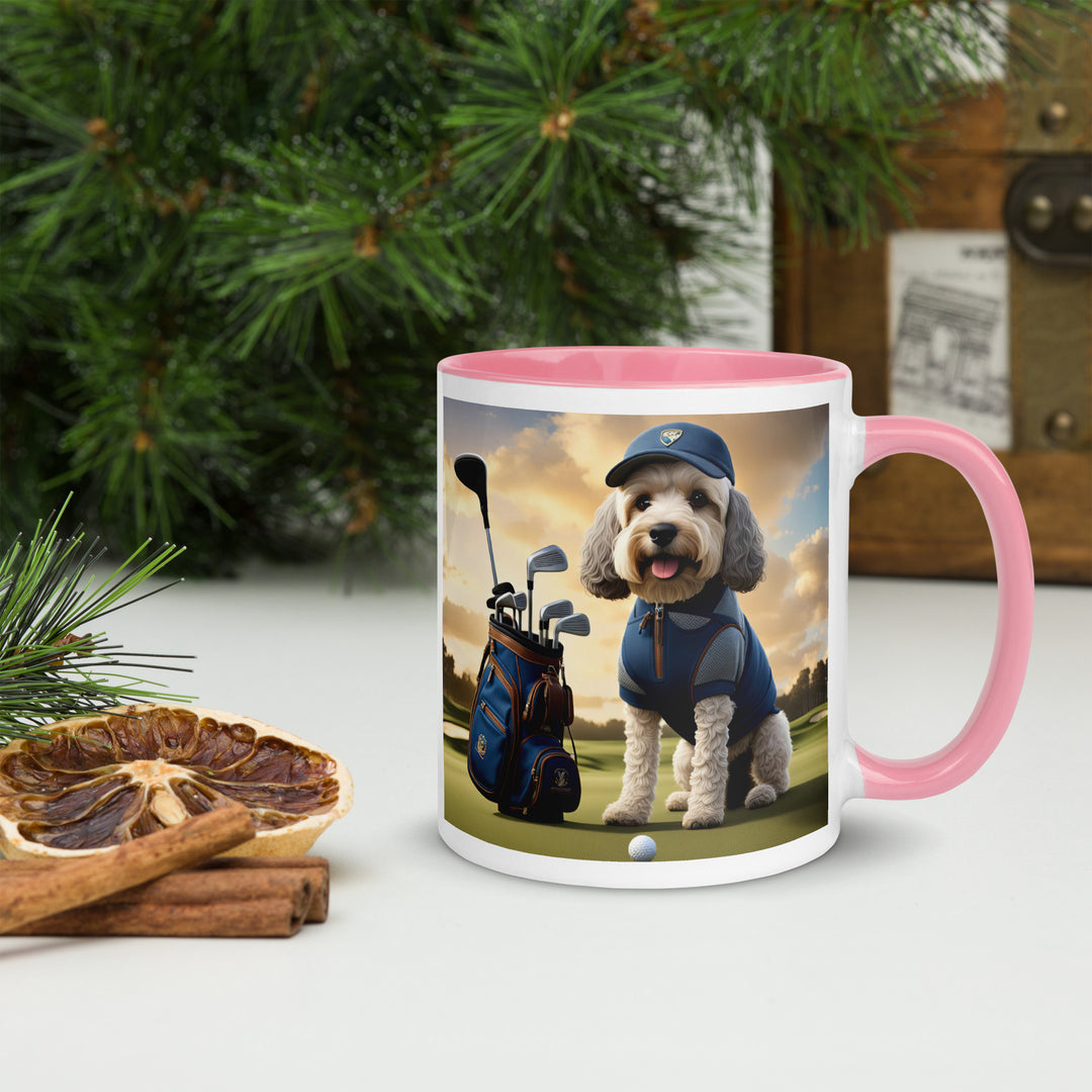 Cockapoo Golfer- Mug with Color Inside v8