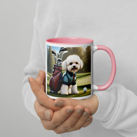 Maltipoo Golfer- Mug with Color Inside v4