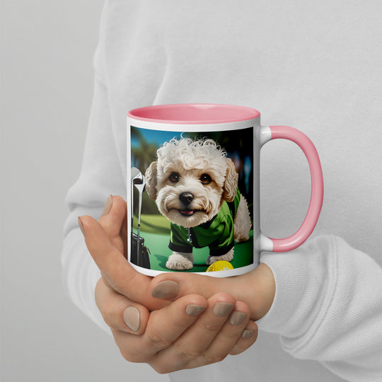 Maltipoo Golfer- Mug with Color Inside v5