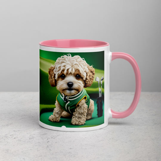 Maltipoo Golfer- Mug with Color Inside v7