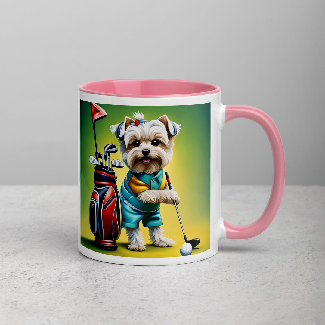 Morkie Golfer- Mug with Color Inside v4