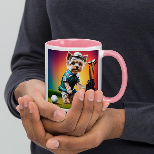 Morkie Golfer- Mug with Color Inside v5