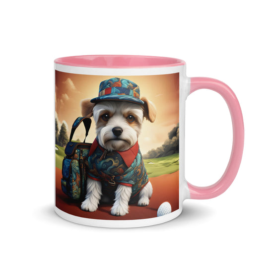 Pekapoo Golfer- Mug with Color Inside v5