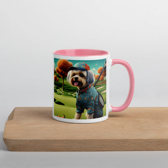 Pekapoo Golfer- Mug with Color Inside v8