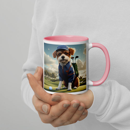 Pekapoo Golfer- Mug with Color Inside v10