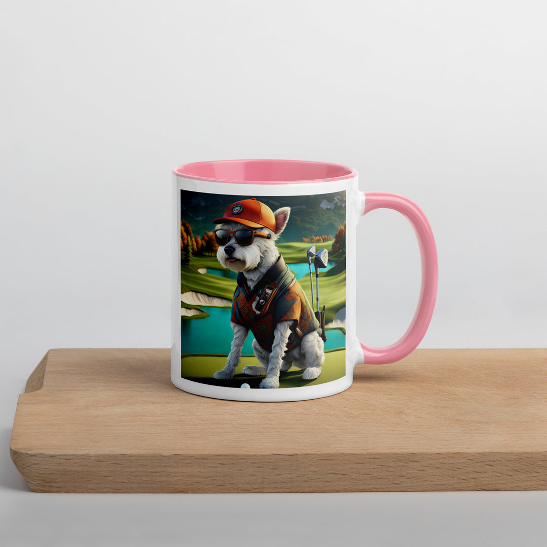 Pekapoo Golfer- Mug with Color Inside v13