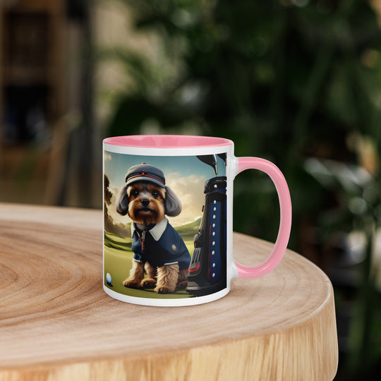 Pekapoo Golfer- Mug with Color Inside v6