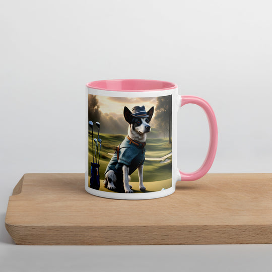 Texas Heeler Golfer- Mug with Color Inside v8