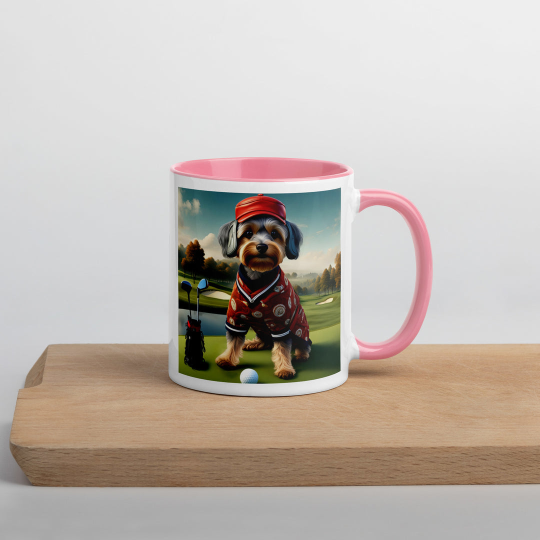 Yorkipoo Golfer- Mug with Color Inside v2