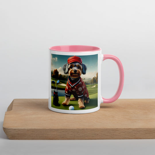 Yorkipoo Golfer- Mug with Color Inside v2