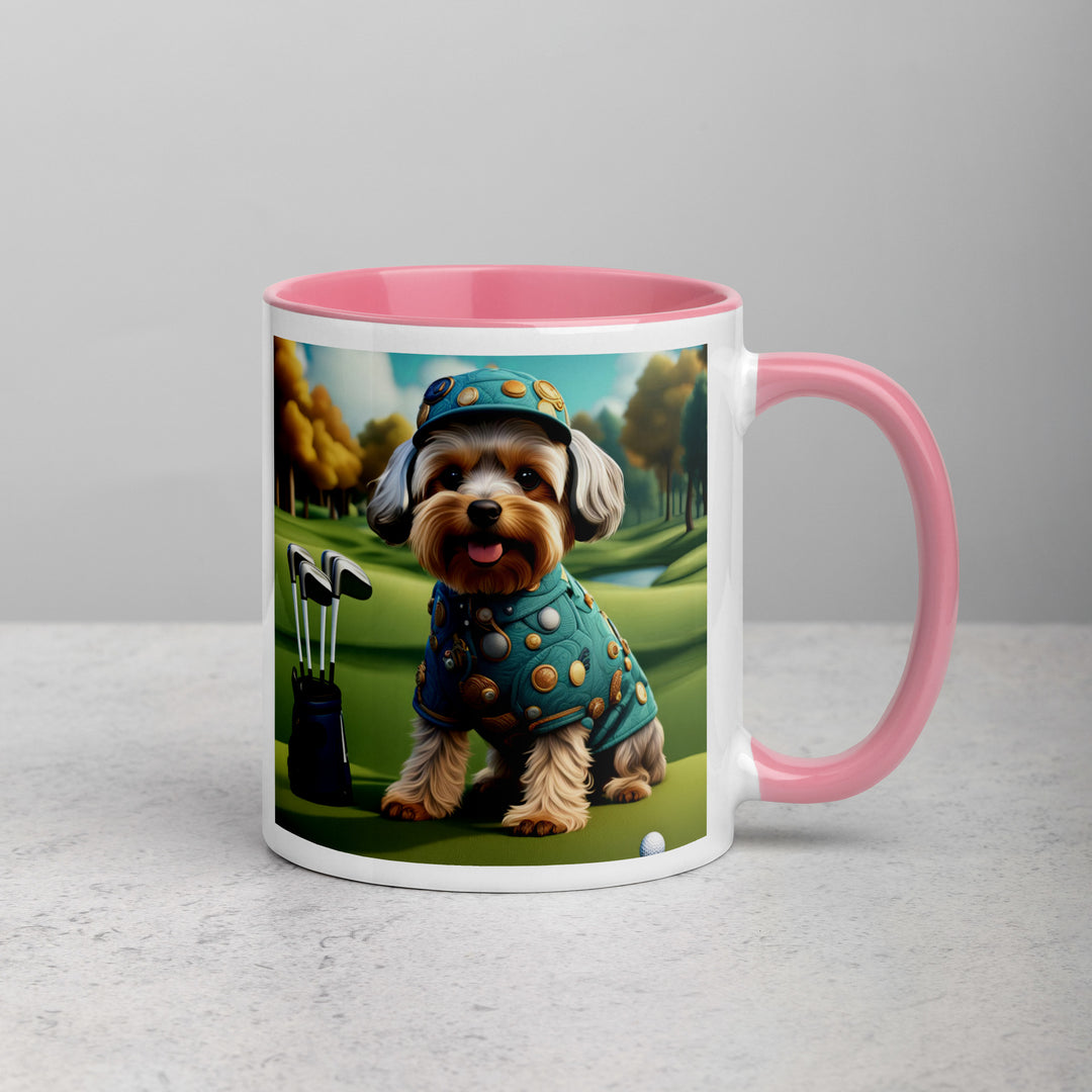 Yorkipoo Golfer- Mug with Color Inside v3