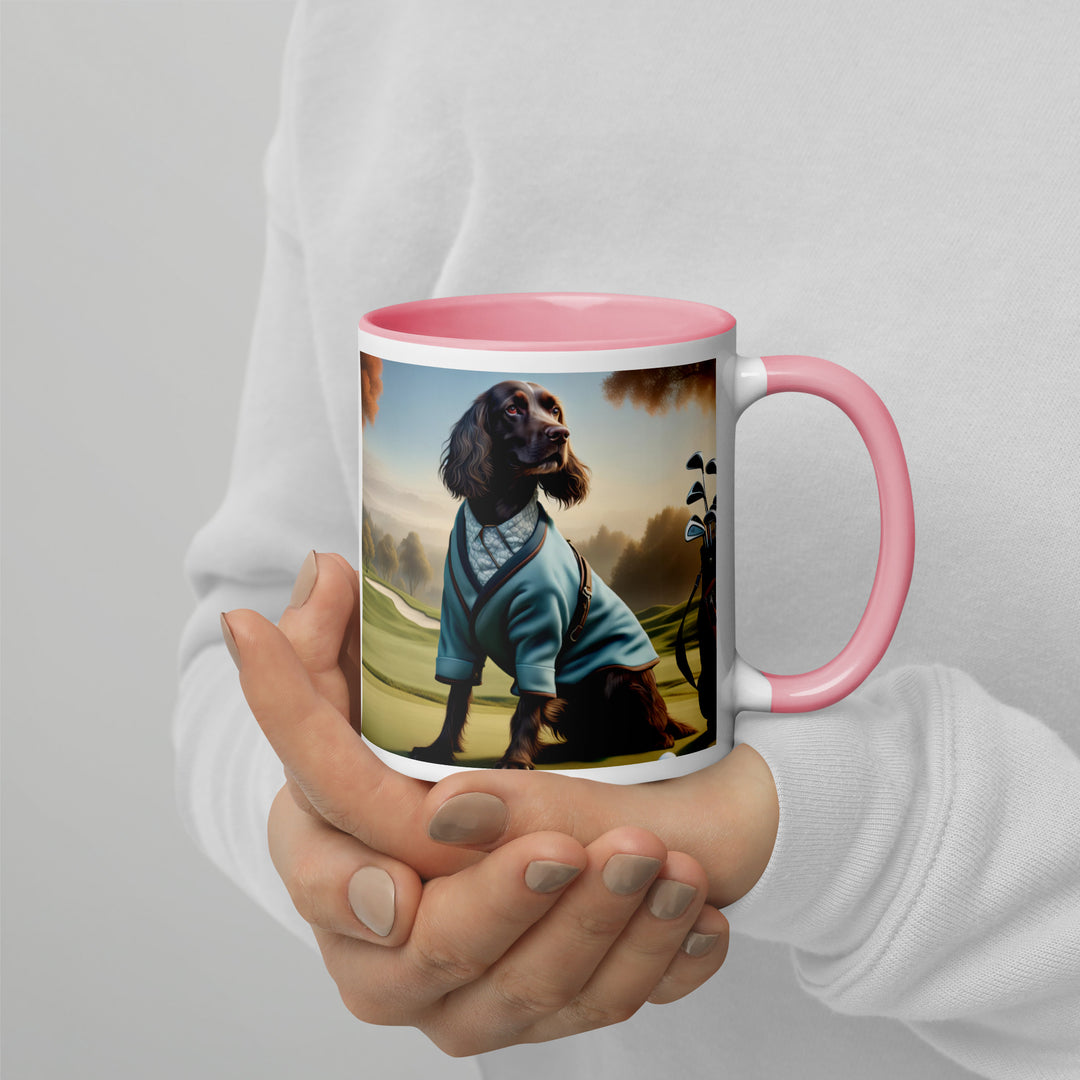 Sprocker Spaniel Golfer- Mug with Color Inside v3