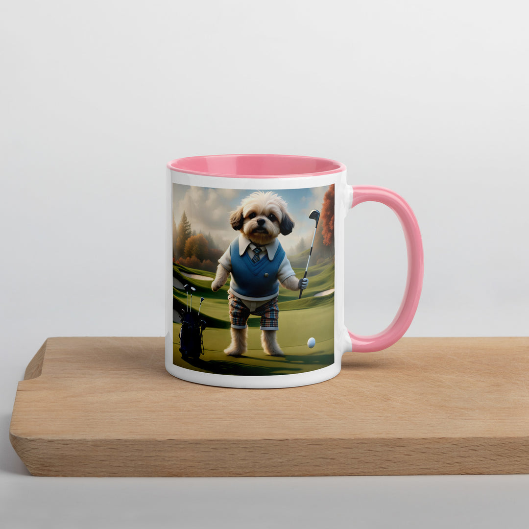 Pugapoo Golfer- Mug with Color Inside