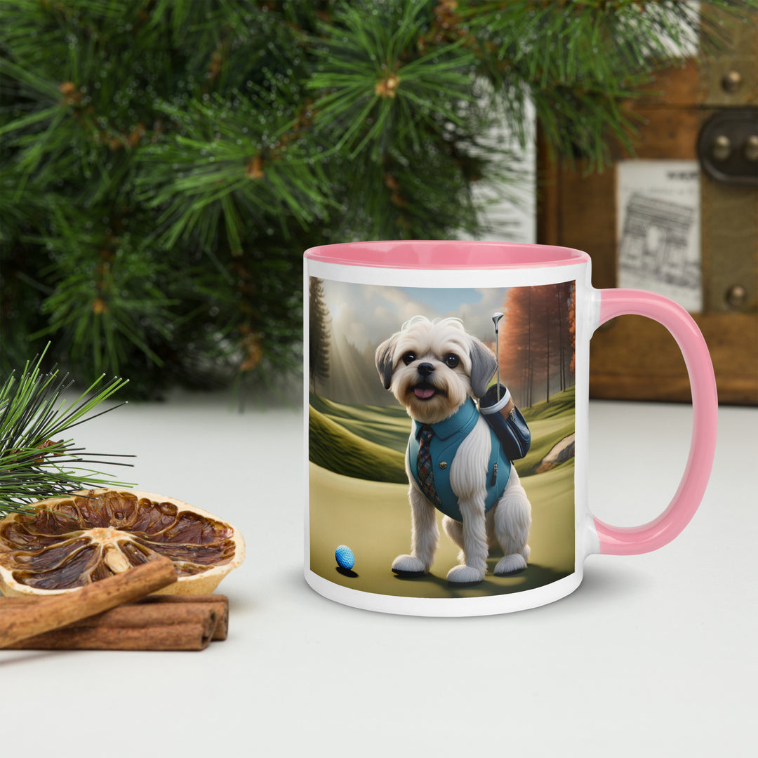 Pugapoo Golfer- Mug with Color Inside v2