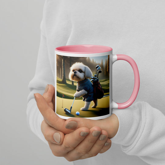 Pugapoo Golfer- Mug with Color Inside v3