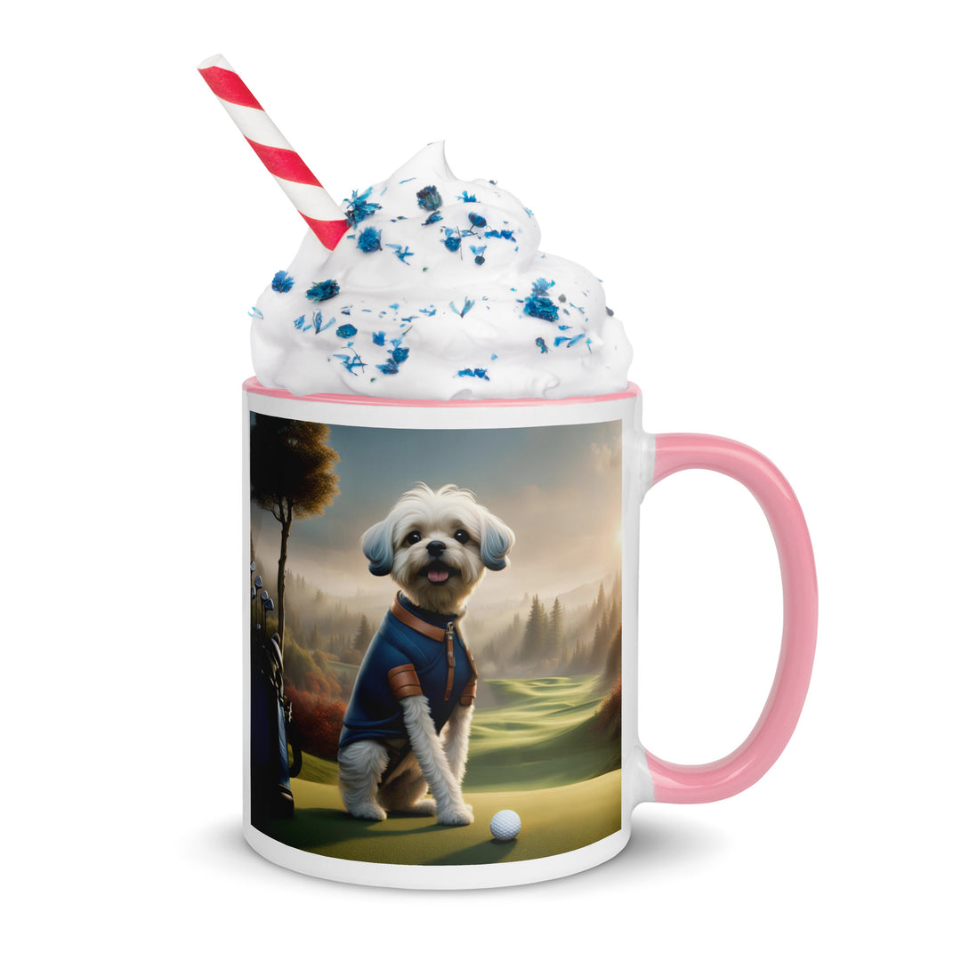 Pugapoo Golfer- Mug with Color Inside v7