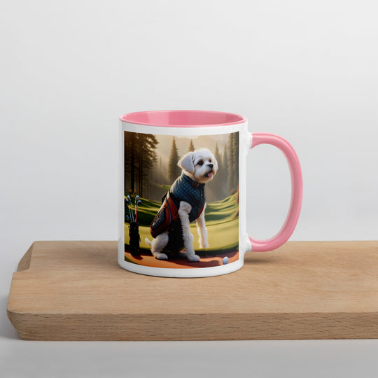 Pugapoo Golfer- Mug with Color Inside v8