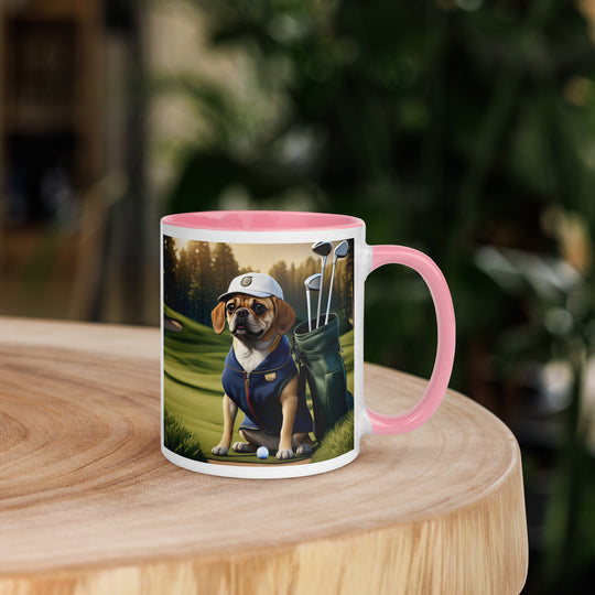 Puggle Golfer- Mug with Color Inside