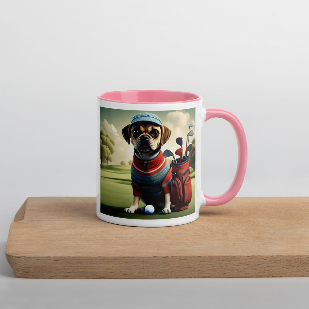 Puggle Golfer- Mug with Color Inside v3