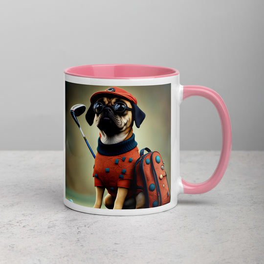 Puggle Golfer- Mug with Color Inside v4