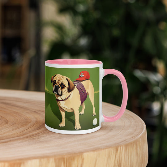 Puggle Golfer- Mug with Color Inside v11