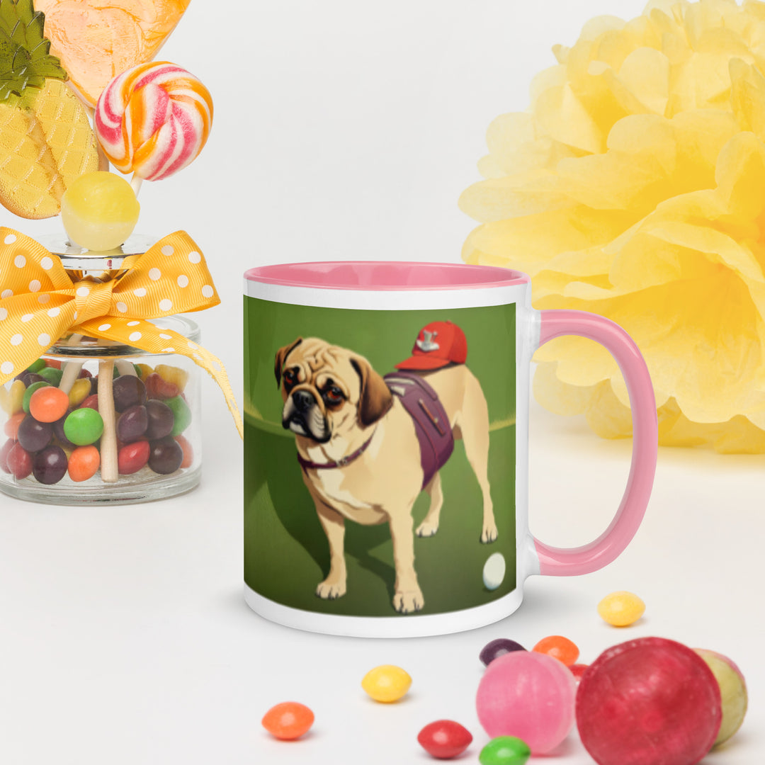 Puggle Golfer- Mug with Color Inside v12