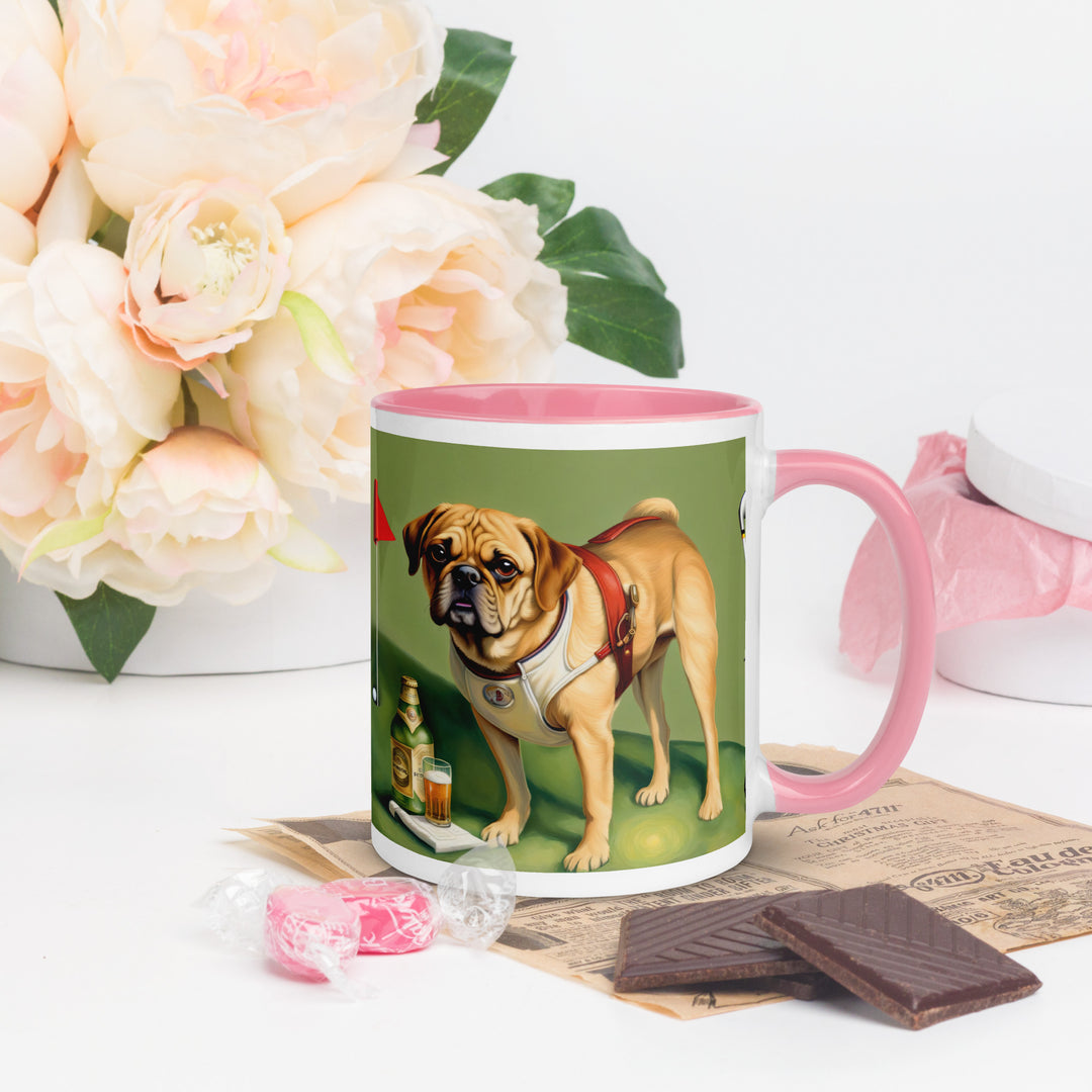 Puggle Golfer- Mug with Color Inside v15