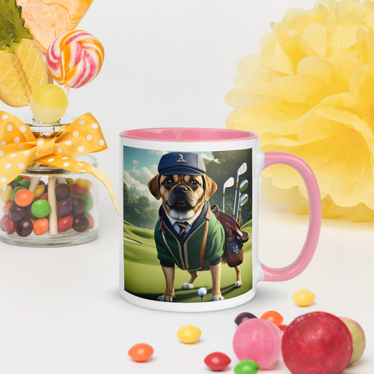 Puggle Golfer- Mug with Color Inside v16