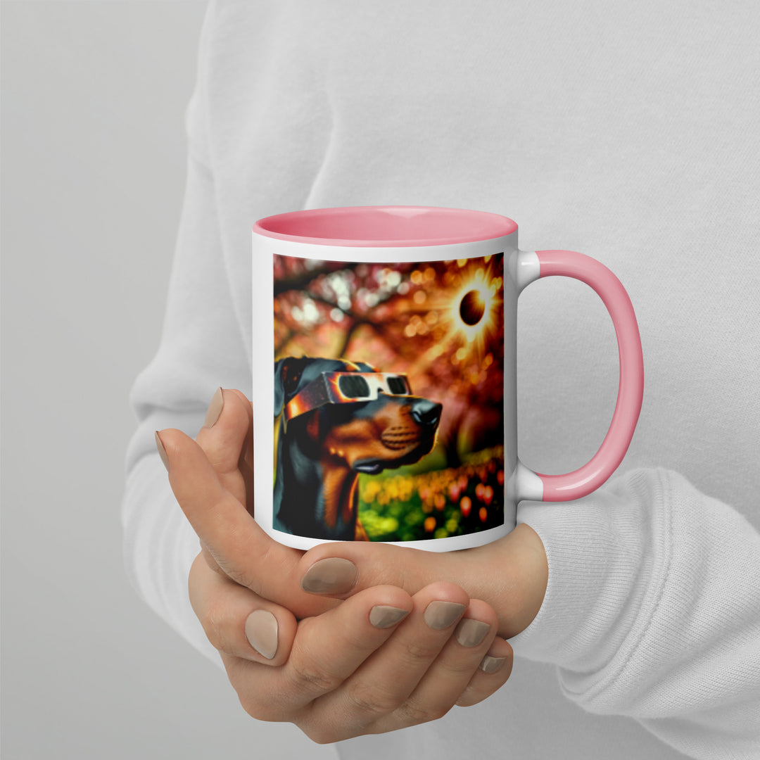 Doberman Pincher Eclipse- Mug with Color Inside v2