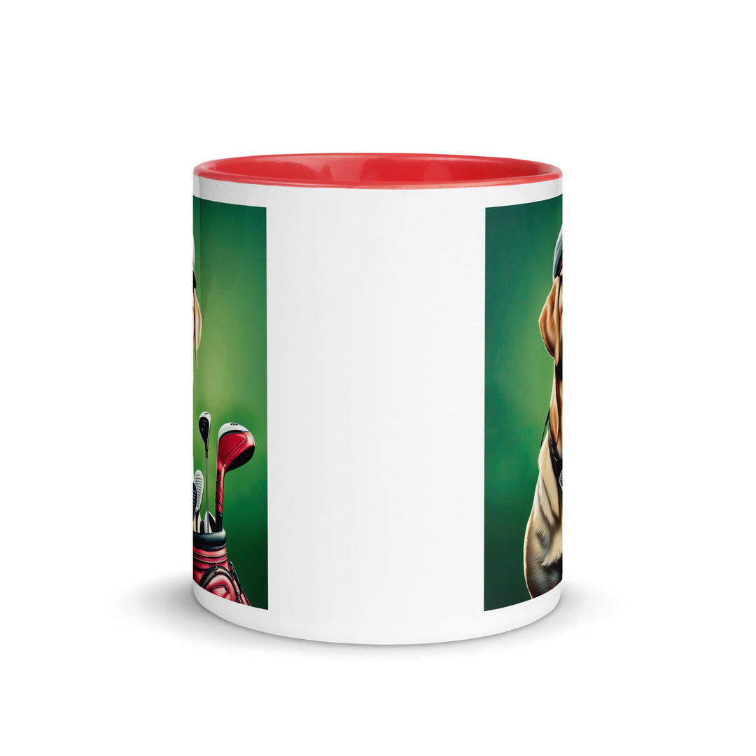 Mug with Color Inside-Labrador Retriever Golfer V2