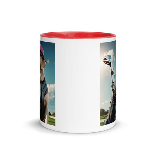 Mug with Color Inside-Labrador Retriever Golfer V3