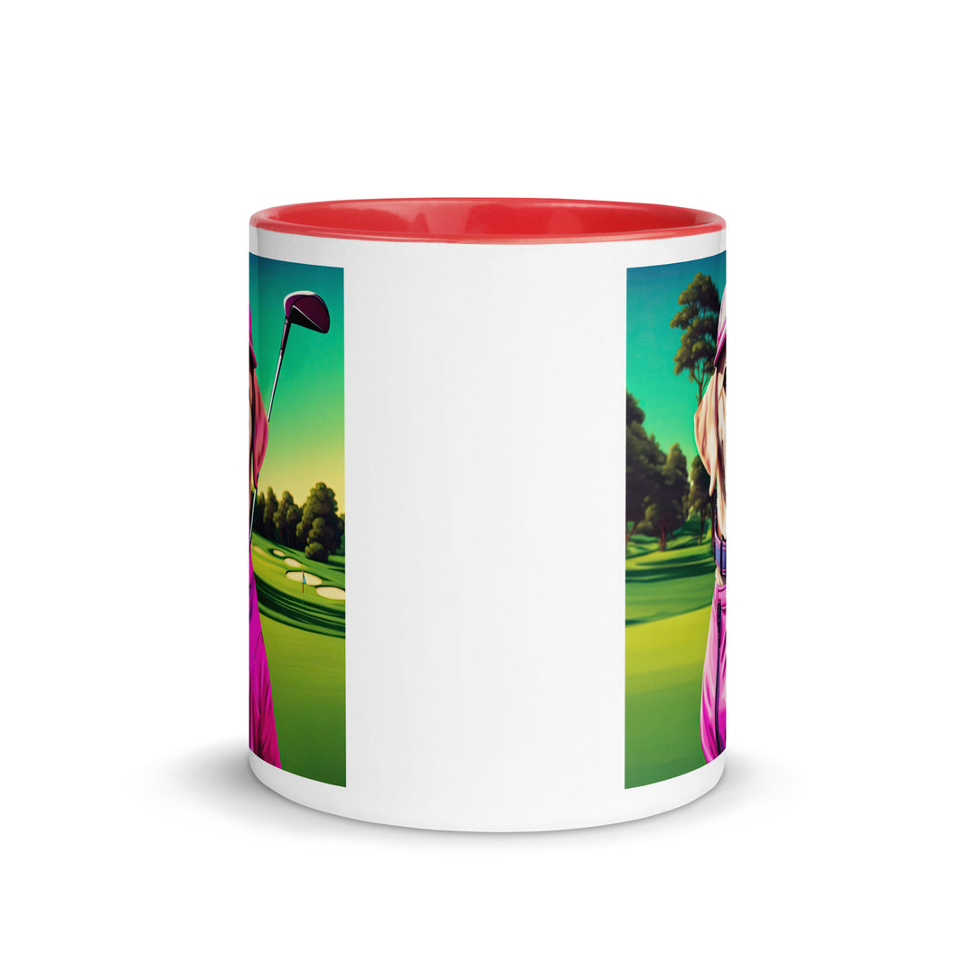 Mug with Color Inside-Labrador Retriever Golfer V14