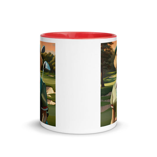 Mug with Color Inside-Labrador Retriever Golfer V15