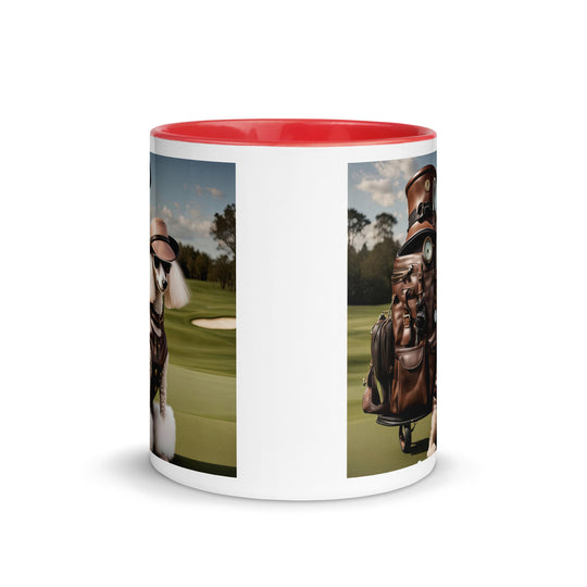 Poodle Golfer- Mug with Color Inside v6
