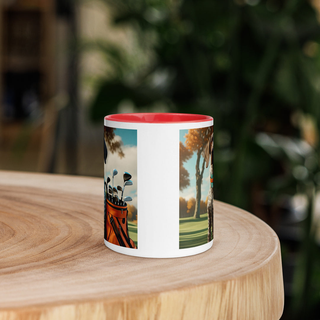 German Shorthaired Pointer Golfer- Mug with Color Inside