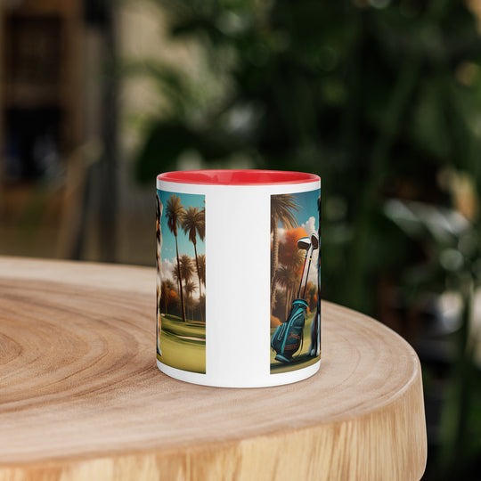 Australian Shepherd Golfer- Mug with Color Inside v2