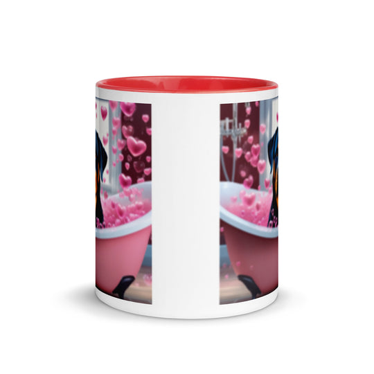 Rottweiler Romantic- Mug with Color Inside v2