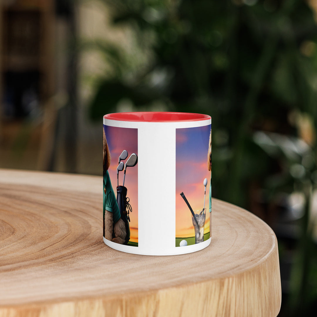 Goldendoodle Golfer- Mug with Color Inside v5