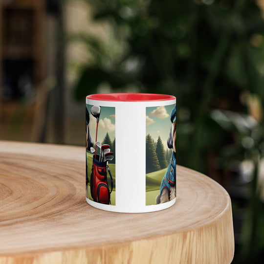 Yorkipoo Golfer- Mug with Color Inside v4