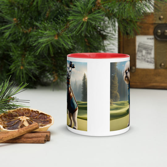 Pugapoo Golfer- Mug with Color Inside v9