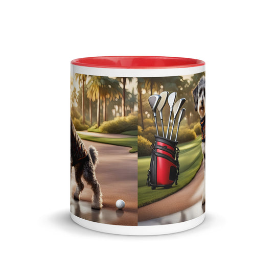 Schnoodle Golfer- Mug with Color Inside v11