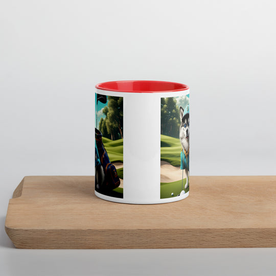 Pomsky Golfer- Mug with Color Inside