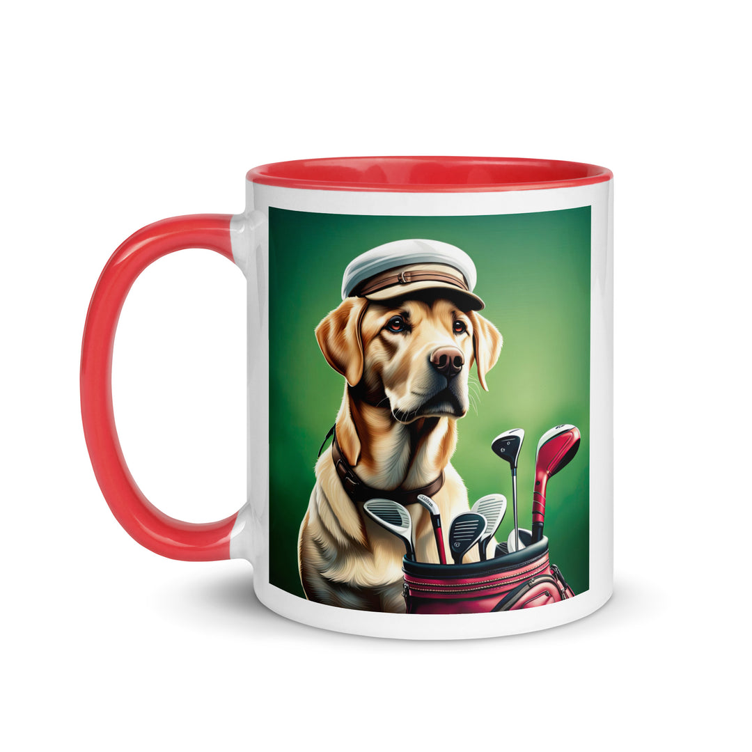 Mug with Color Inside-Labrador Retriever Golfer V2