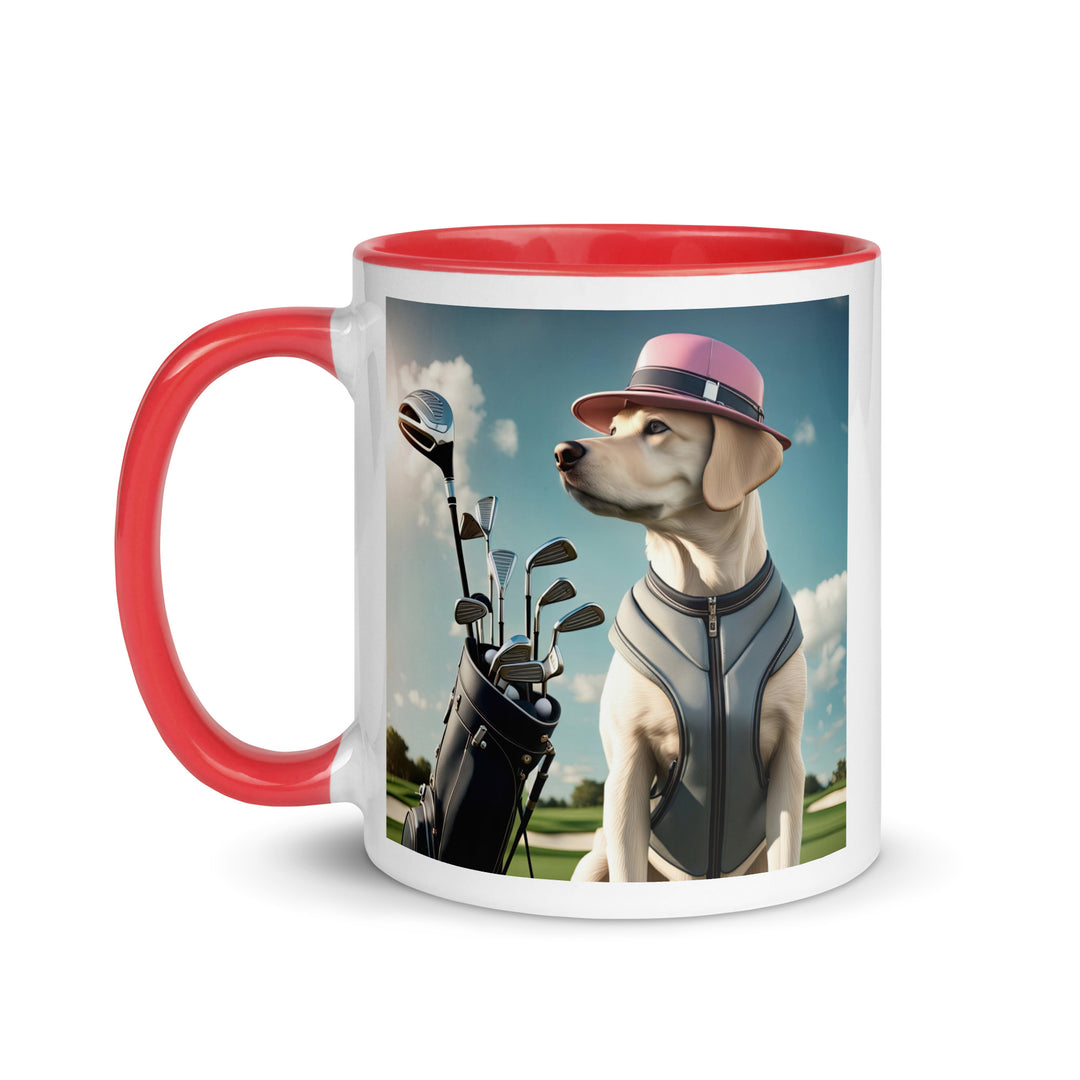 Mug with Color Inside-Labrador Retriever Golfer V3