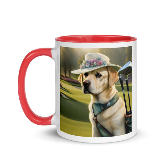 Mug with Color Inside-Labrador Retriever Golfer V4