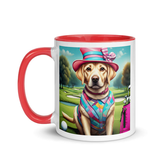 Mug with Color Inside-Labrador Retriever Golfer V6