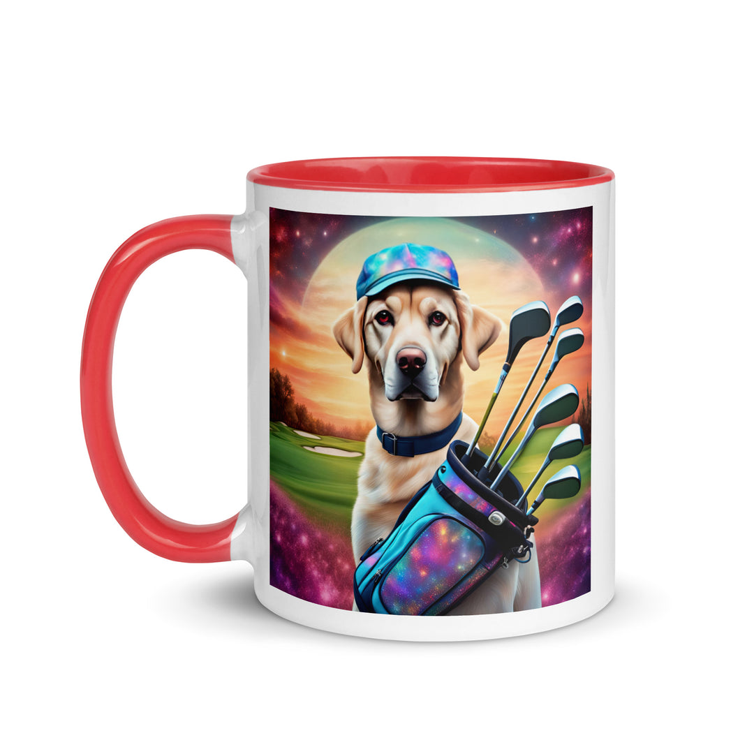 Mug with Color Inside-Labrador Retriever Golfer V8