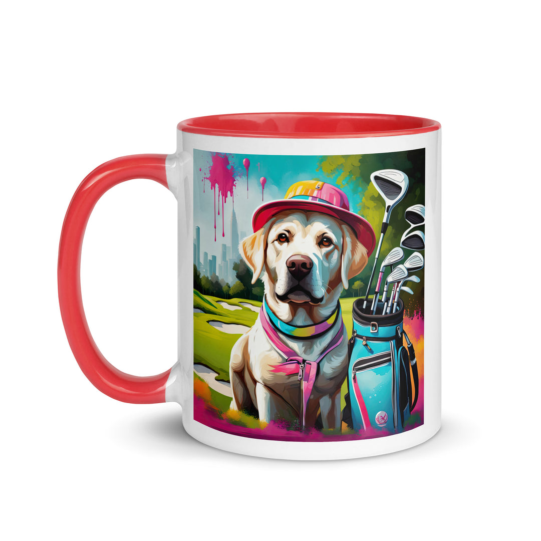 Mug with Color Inside-Labrador Retriever Golfer v9