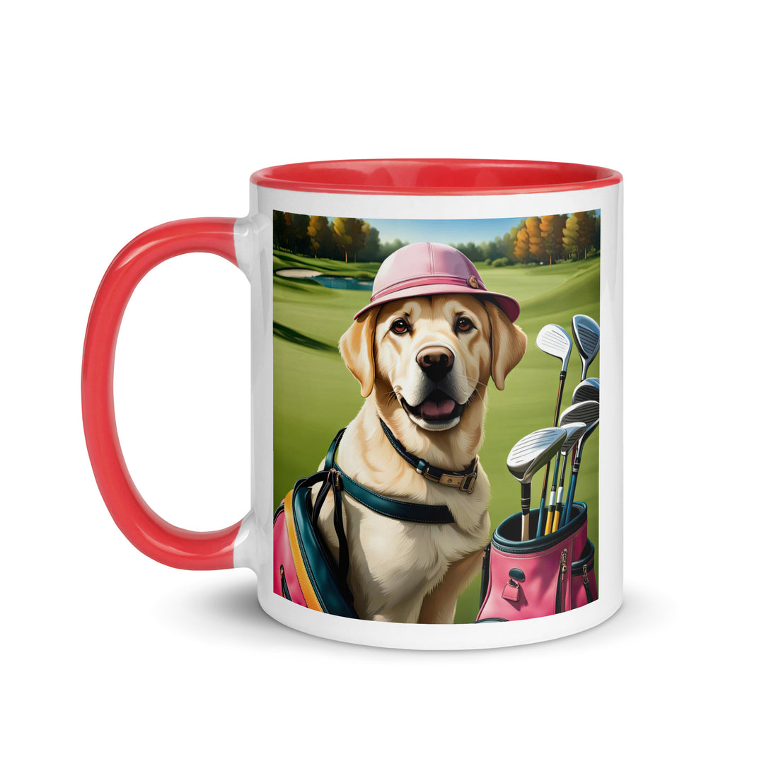 Mug with Color Inside-Labrador Retriever Golfer V10